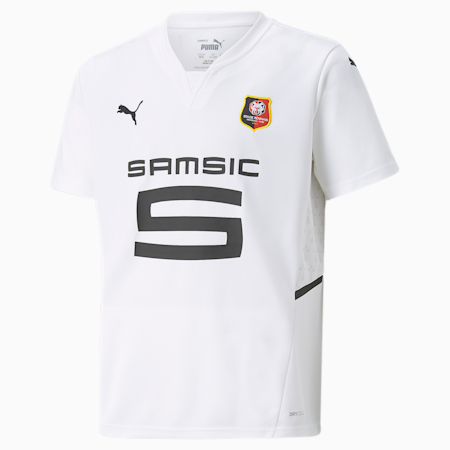 Camiseta juvenil réplica de la tercera equipación del Stade Rennais/Rennes, Puma White-Puma Black, small