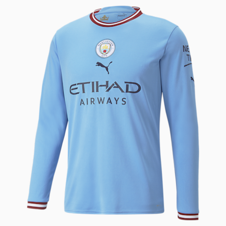 Replika koszulki z długim rękawem Manchester City FC Home 22/23 Męska, Team Light Blue-Intense Red, small