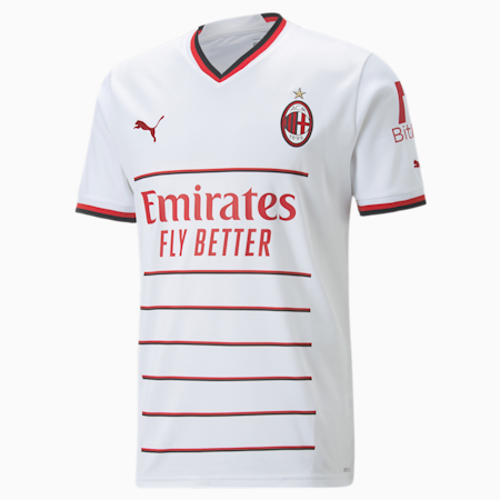 Replika koszulki wyjazdowej AC Milan 22/23 dla mężczyzn, Puma White-Tango Red, small