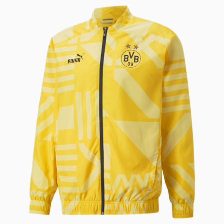 Borussia Dortmund Football Prematch Jacket Men, Cyber Yellow, small