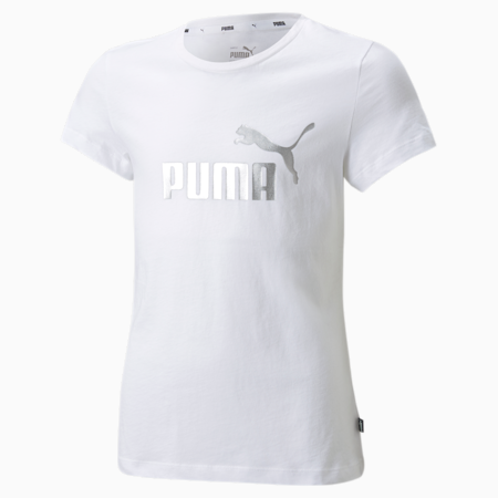 Essentials+ Logo Youth Tee, Puma White, small