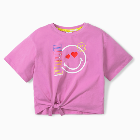 PUMA x SMILEY WORLD Kinder T-Shirt, Opera Mauve, small