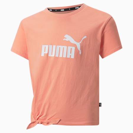 Essentials Logo Youth Knotted Tee, Peach Pink, small