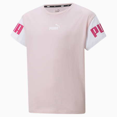 Młodzieżowa koszulka Power Colourblock, Chalk Pink, small