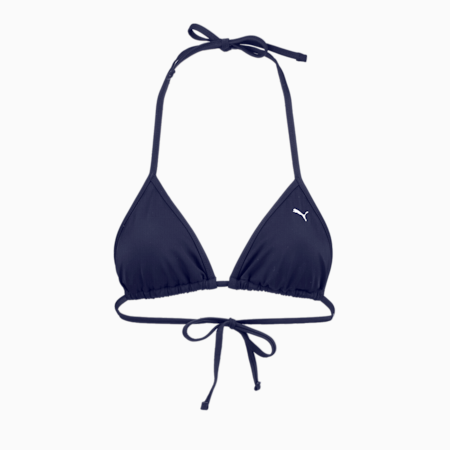 Top de bikini triangular para mujer PUMA Swim, navy, small