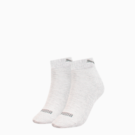 PUMA Women's Quarter Socks 2 Pack, white, small