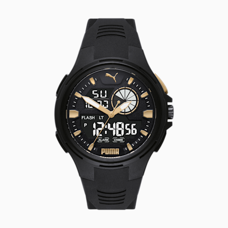 PUMA Bold Analog-Digital Black Polyurethane Watch, Black, small
