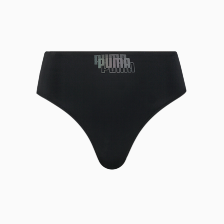 PUMA Swim High Waist Women's Bikini Bottom, black combo, small