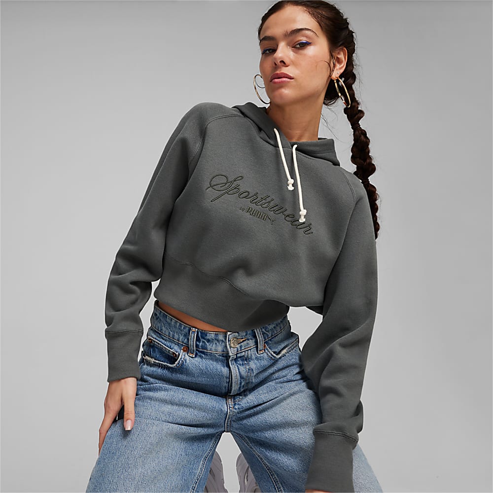 Görüntü Puma CLASSICS+ Kadın Relaxed Kapüşonlu SWEATSHIRT #1