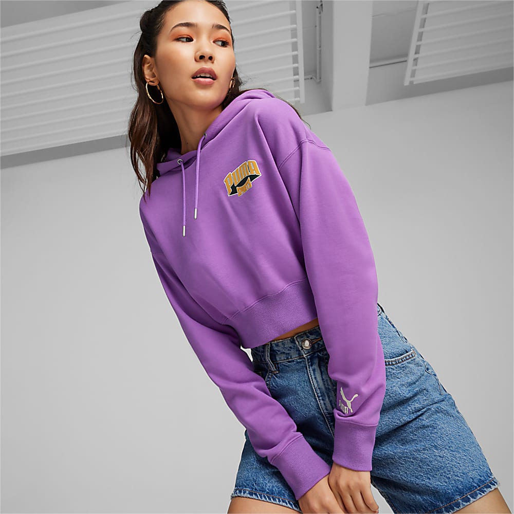 Görüntü Puma PUMA TEAM Kadın Cropped Kapüşonlu SWEATSHIRT #1