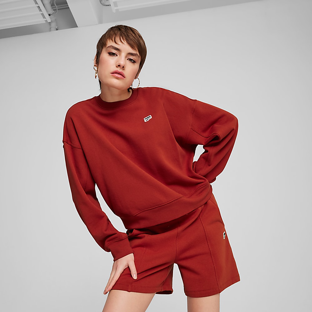 Görüntü Puma DOWNTOWN RE:COLLECTION Kadın Bisiklet Yaka Sweatshirt #1