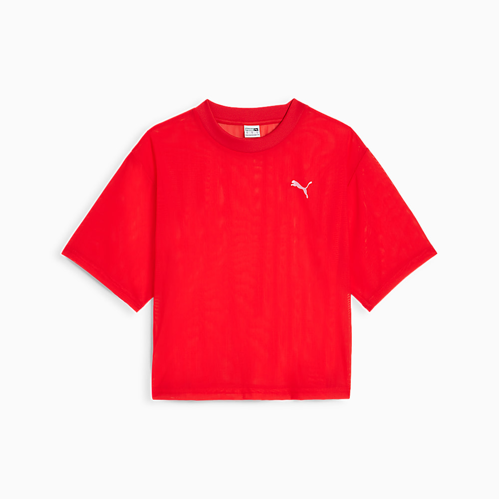 DARE TO Mesh Kad n T shirt K rm z Puma Sku 626936 11 PUMA Turkiye Resmi Al veri Sitesi