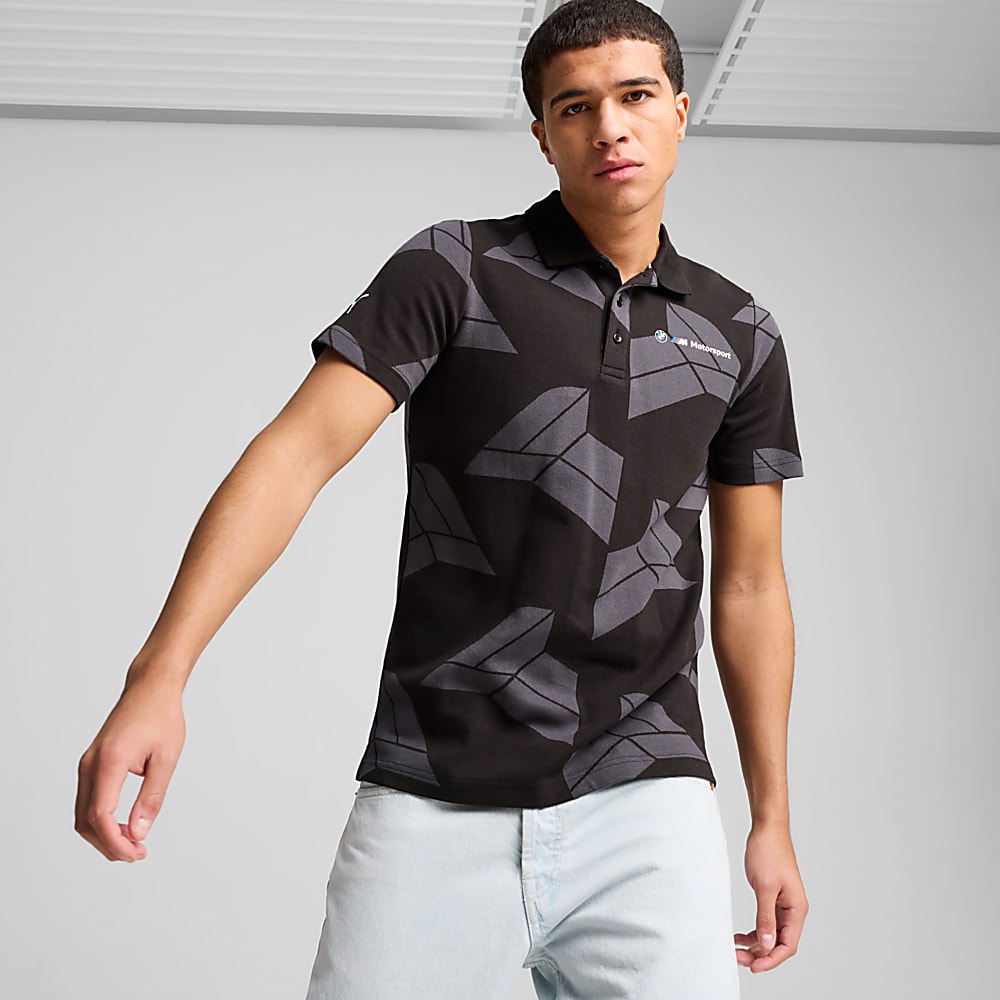 BMW M Motorsport Erkek Jacquard Polo Siyah Puma Sku 627463 01 PUMA Turkiye Resmi Al veri Sitesi