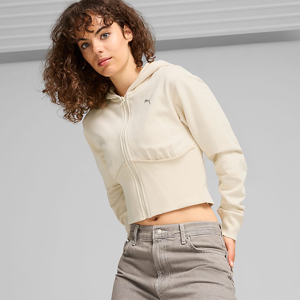 Görüntü Puma DARE TO Kadın Crop Kapüşonlu Ceket #1