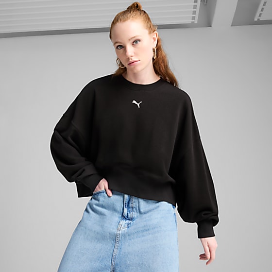 Женский свитшот Puma Wardrobe ESSENTIALS Geniş Kesim