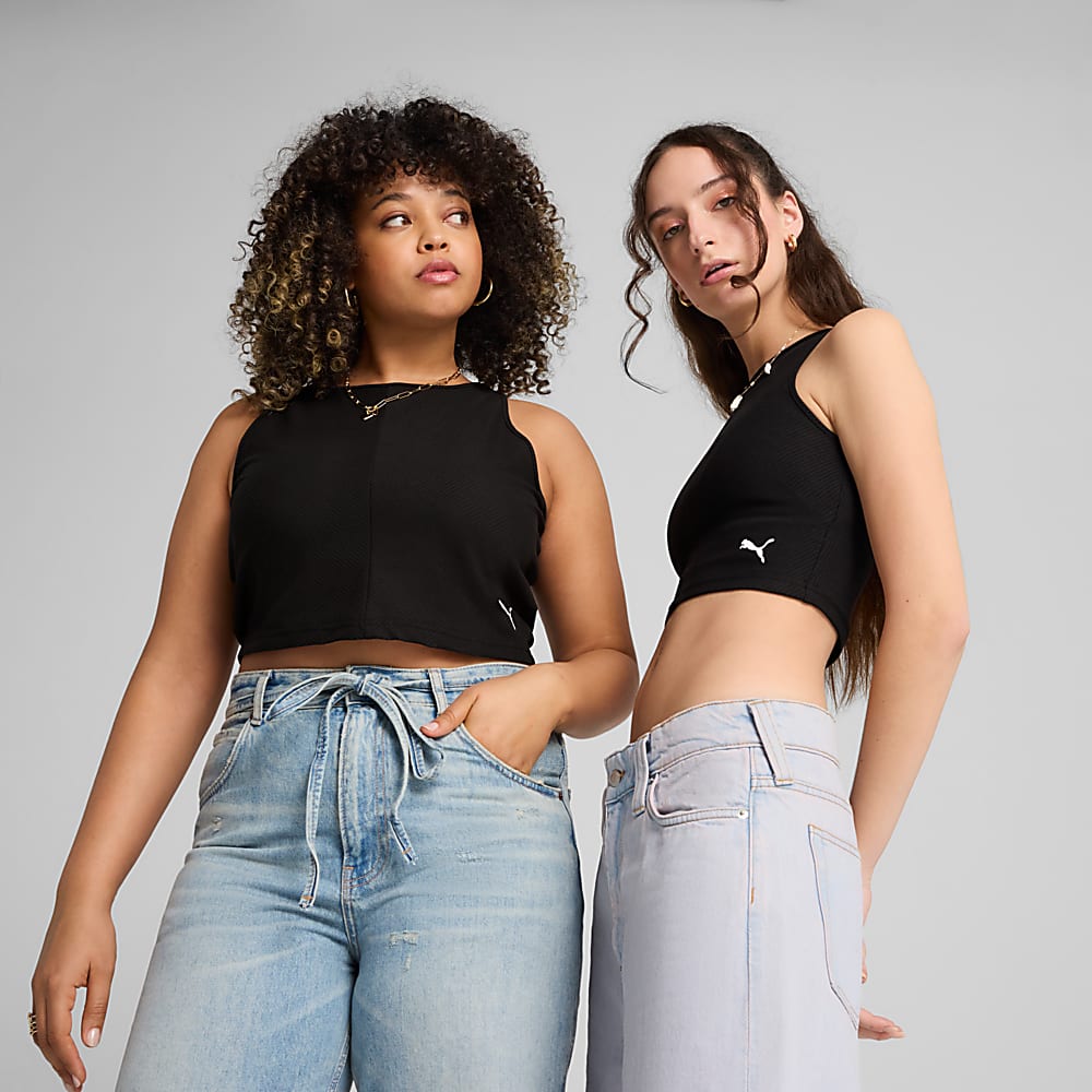 Görüntü Puma WARDROBE ESS Kadın Nervürlü Crop Üst #1