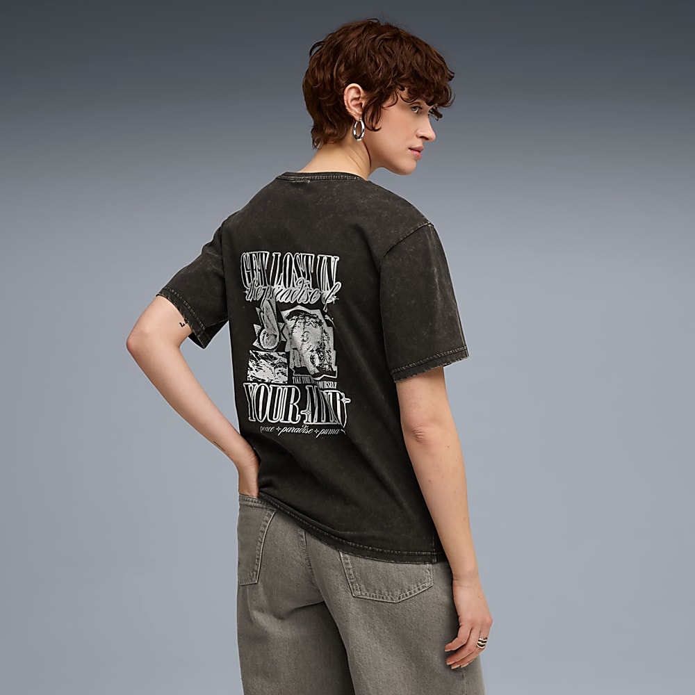 Görüntü Puma GRAPHIC PARADISE MINDSET Washed Kadın Geniş Kesim Tişört #2