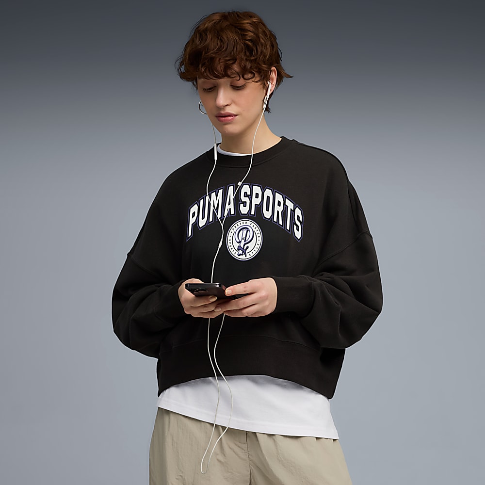 Görüntü Puma Wardrobe ESSENTIALS Sports Legacy Kadın Geniş Kesim SWEATSHIRT #1