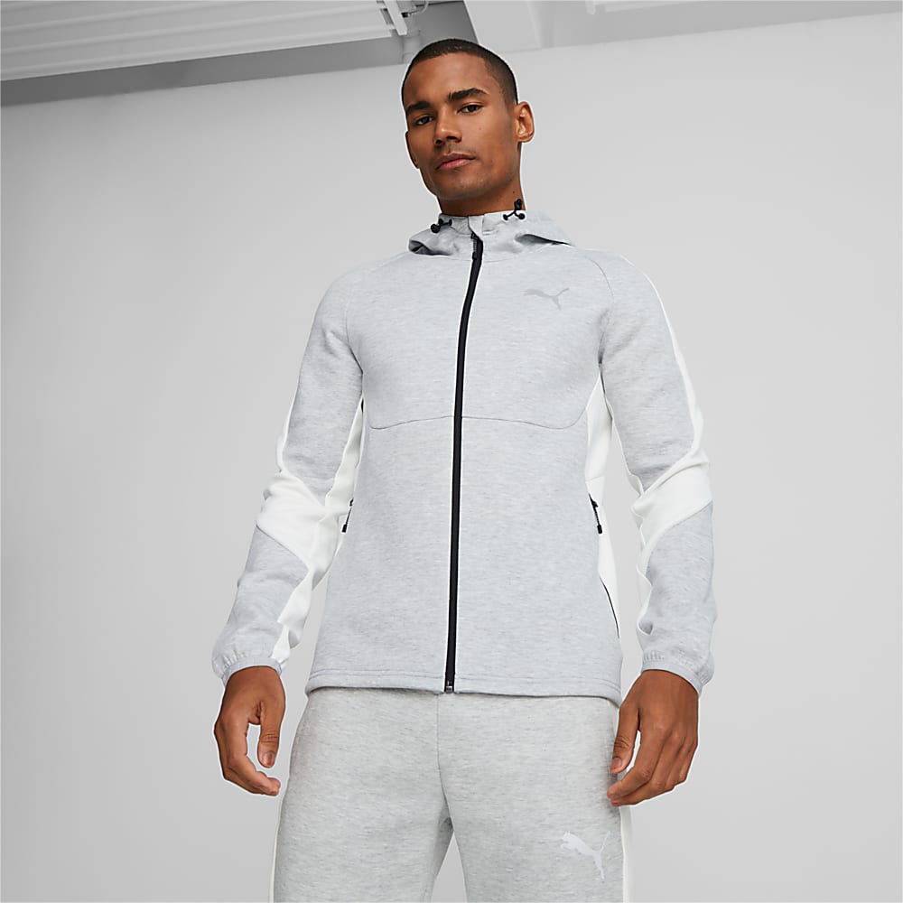 EVOSTRIPE Full Zip Hoodie Men Gri Puma Sku 673313 04 PUMA Turkiye Resmi Al veri Sitesi