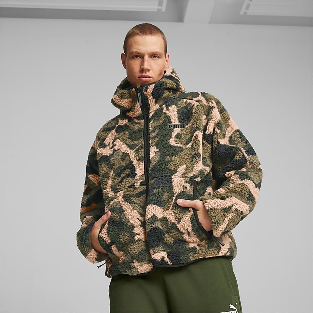 Görüntü Puma Sherpa Kapüşonlu Baskılı Erkek Ceket #1