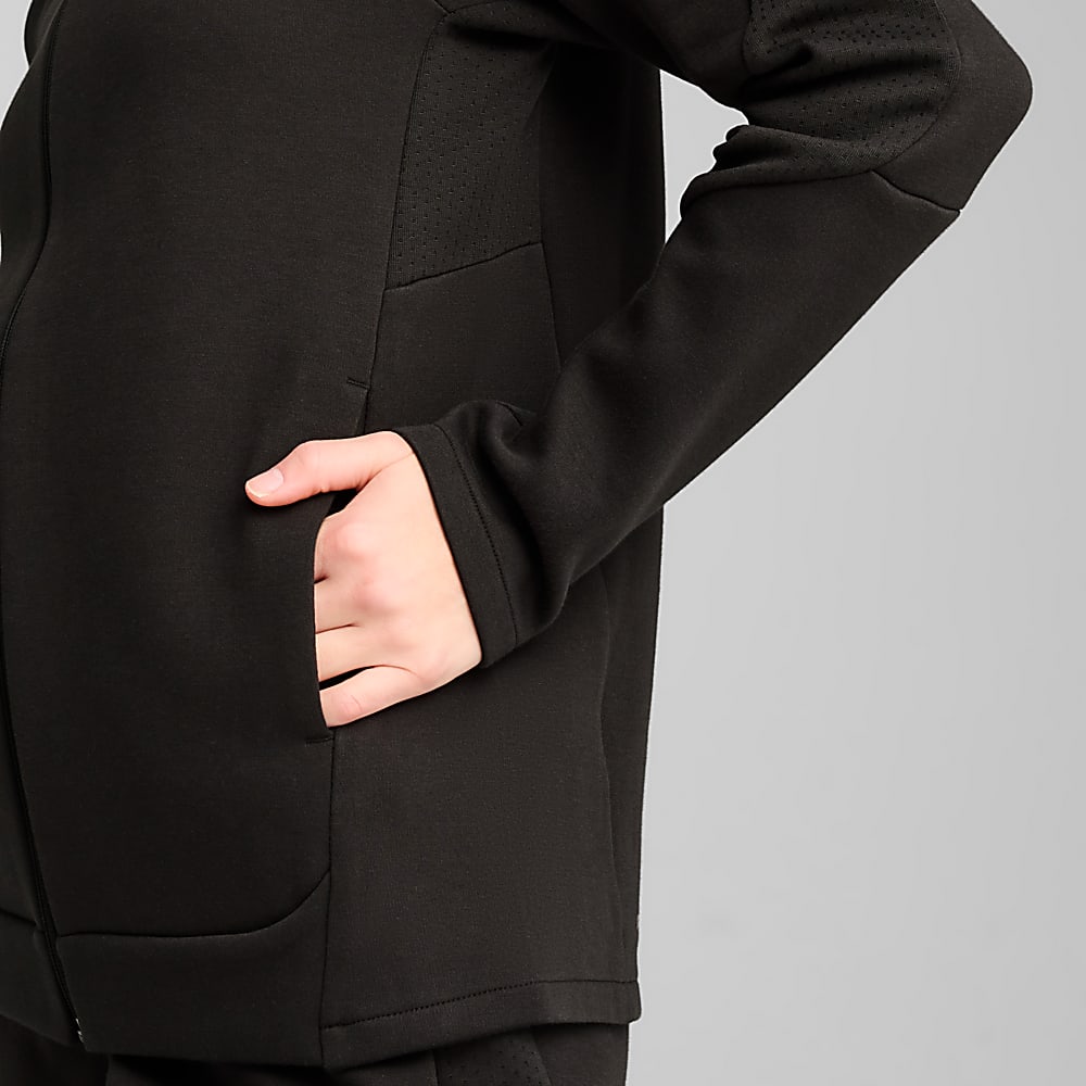 kadin-evostripe-tam-fermuarli-kapusonlu-sweatshirt