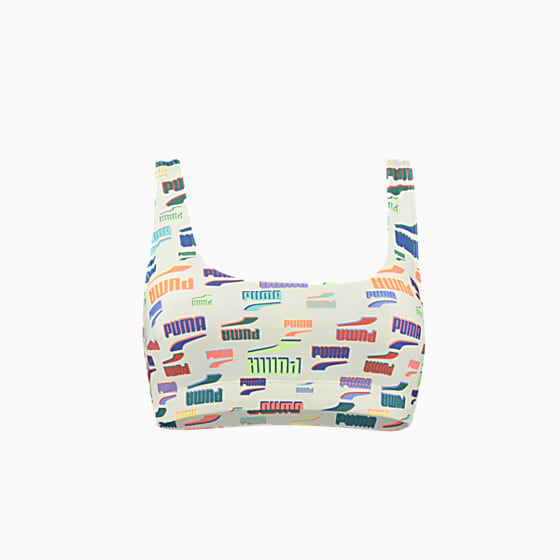 Женские  Puma PUMA SWIM Desenli Yuvarlak Yakali Bikini