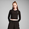 Polo crop manga larga WARDROBE Essentials para mujer, PUMA Black, small-PER