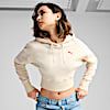 Polera crop estampada con capucha PREMIUM ESS Relaxed para mujer, Alpine Snow, small-PER