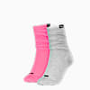 Medias clásicas PUMA, pack de 2 unisex, grey / pink, small-PER