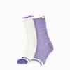 Medias Puma Rib, pack de 2 pares para mujer, purple / white, small-PER