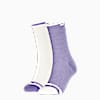 Medias Puma Rib, pack de 2 pares para mujer, purple / white, small-PER
