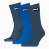 Medias PUMA PRINTED CREW, pack de 3 pares unisex, blue combo, small-PER