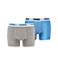 Basic Short Boxer  2er Pack, blue-grey, small