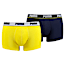 Boxer Basic 2 paia, yellow / navy, small