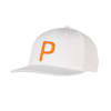 Golf Men's P Snapback Cap, Bright White-Vibrant Orange, small-SEA