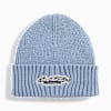 Lichtblauwe PUMA beanie met een 'Bend the Rules' afbeelding op de voorkant.