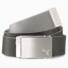 Grijze PUMA Golf riem voor volwassenen met zilverkleurige gesp en geweven band.