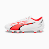 ULTRA PLAY FG/AG Football Boots - Youth 8-16 years, PUMA White-PUMA Black-Fire Orchid, small-NZL