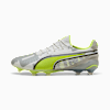 KING ULTIMATE FOREVER FG/AG Fußballschuhe Unisex, Feather Gray-Electric Lime-PUMA White-Flat Light Gray, small