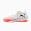 Scarpe da calcetto dal taglio medio FUTURE 8 MATCH per ragazzi, PUMA White-PUMA Black-Glowing Red, small