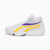 Court Pro Basketball Shoes Unisex, PUMA White-Yellow Sizzle-Team Violet, small-IDN