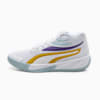 Court Pro Unisex Basketball Shoes, PUMA White-Yellow Sizzle-Team Violet, small-NZL