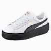 Platform Women's Trace Leather Trainers, Puma White-Puma Black, small-SEA