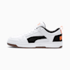 Rebound Lay-Up Lo Mesh Trainers, Puma White-Puma Black-Jaffa Orange-Gum, small-SEA