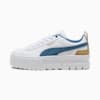 Mayze Leather Women's Sneakers, PUMA White-Blue Horizon, small-NZL