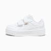 Sneaker PUMA bianca per bambini con cinturini a strappo e logo dorato.