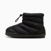 Black PUMA slipper boot for adults with quilted design and toggle closure.