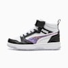 Rebound V6 Sequins Little Kids' Mid-Top Easy On Sneakers, PUMA White-Lilac Crush-PUMA Black, small