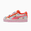 PUMA x CARE BEARS x SESAME STREET Basket Little Kids' "Elmo Cheer" Sneakers, Frosted Ivory-Red Glamour-Pearl Pink, small