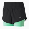 Last Lap 2-in-1 Women's Training Shorts, Puma Black-Green Glimmer, small-SEA